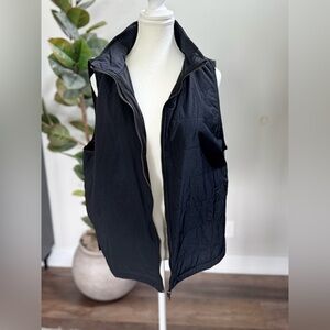 Umgee Charcoal Gray Quilted Vest XL Zippered